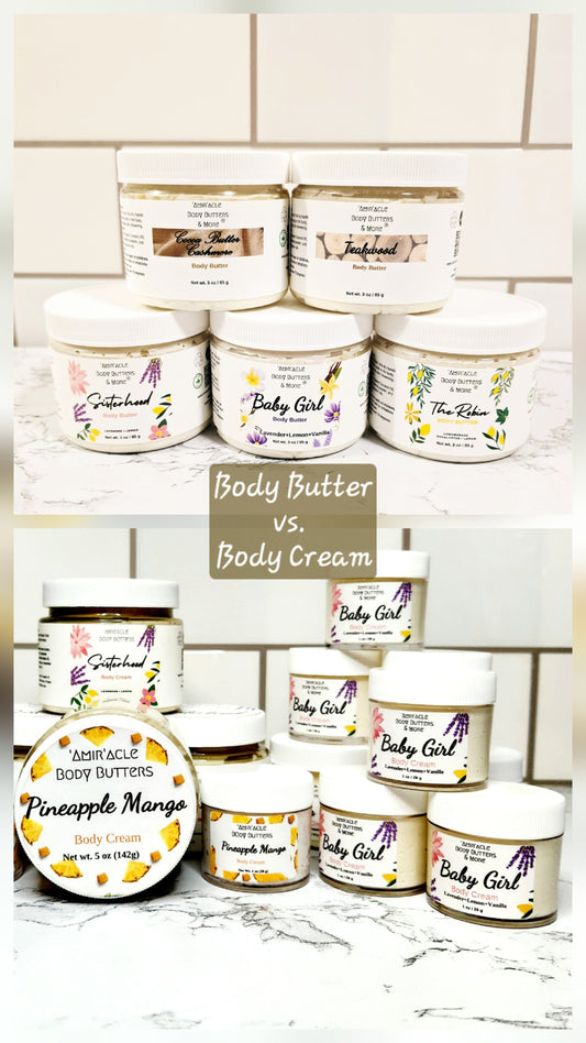 Variety of All Natural Body Butter and Hydrating Body Creams