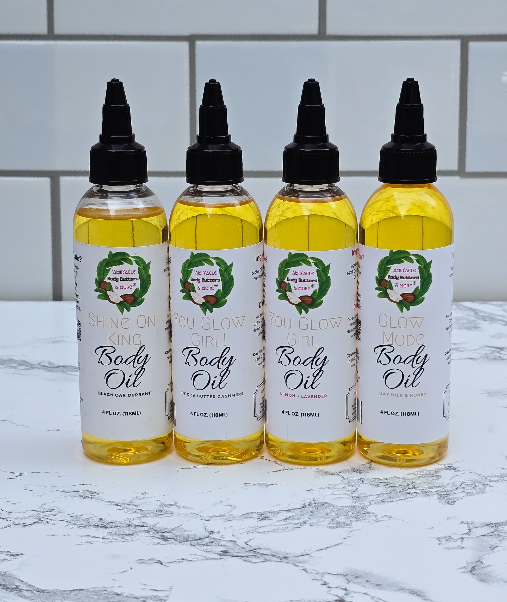 Lightweight natural body oil with jojoba and sunflower oil from Amir’acle Body Butters